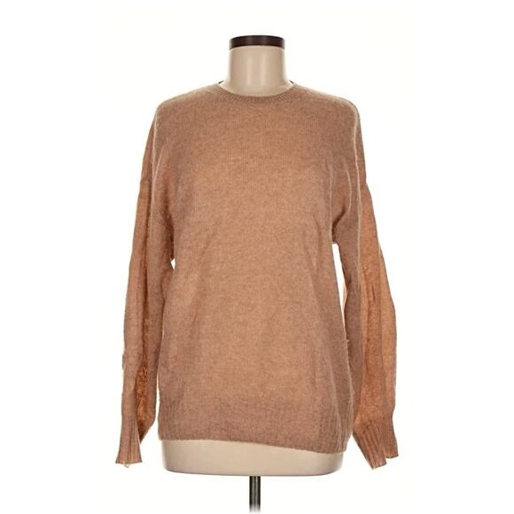 Naadam Lightweight Cashmere Crewneck Sweater Tan Beige M - Picture 1 of 4